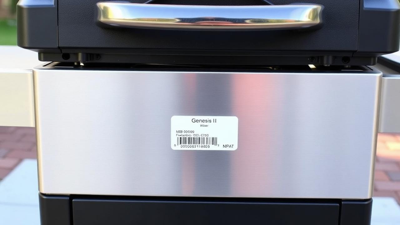 Weber Genesis model number sticker location
